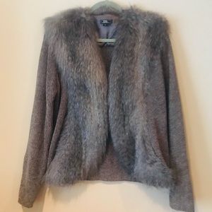 Faux Fur collar sweater, XL